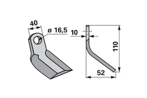 Szárzuzókés Y Breviglineri 40x10x110x16,5mm