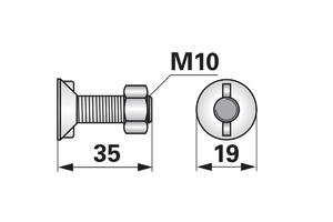 Ekecsavar 2 orros kicsi M10x35 Magyar