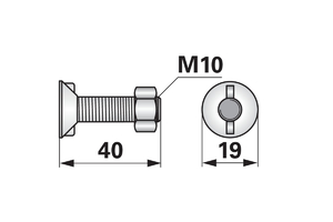 Ekecsavar 2 orros kicsi M10x40 Magyar