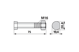 Ekecsavar kúpos 1 lapos M16x75 Magyar