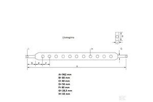 Kereszttartó vonólap 2.kat. 962mm 40 mm vastag