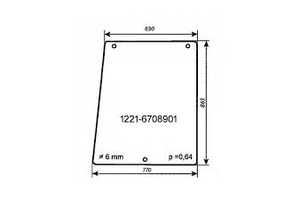 Oldalablak üveg furt NAGY 868X780mm Belarus