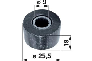Grammer ülés görgő 25,5 × 9 × 18 mm, fémből