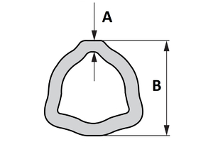 Profilcső 3 szög belső 1fm A-4,5mm B-36mm